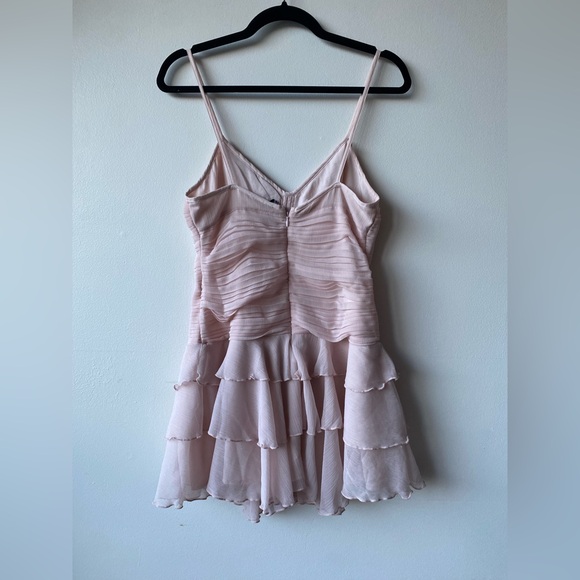 H&M mini Dress ruffle dust pink size small - Picture 4 of 5
